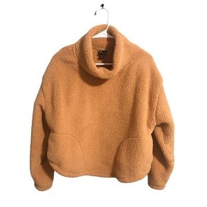 Cozy Tan Cowl Neck Sherpa Pullover With Pockets, All In Motion